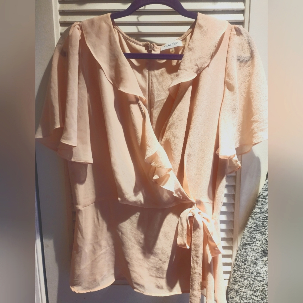 CK faux wrap blouse